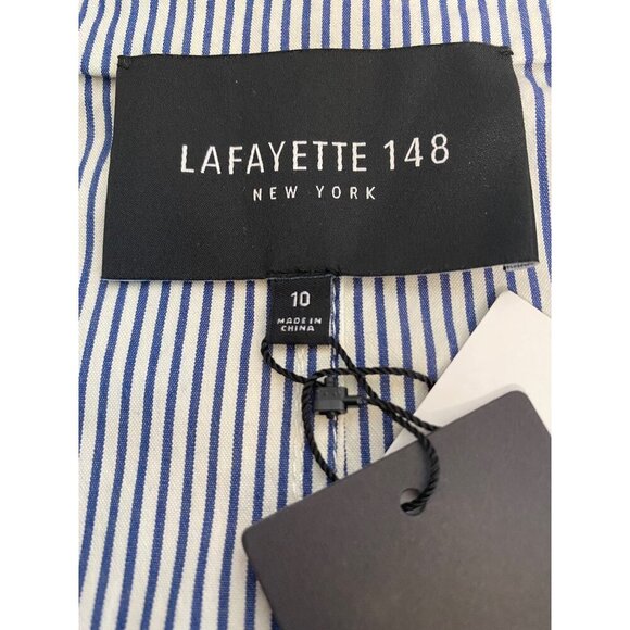 Lafayette 148 NWT Blazer Striped Blazer Detachable Rope Belt‎ Womens Size 10 - Picture 8 of 14